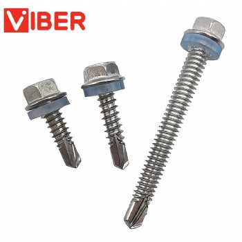 Hex Washer Flange Head Self Drilling Screw With Washer For Roof Building