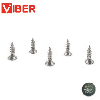 White Nickel Pozi Drive Countersunk Head Chipboard Screw