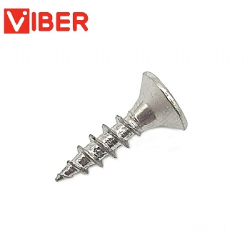 White Nickel Pozi Drive Countersunk Head Chipboard Screw