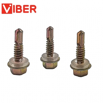 Hex Flange Head Self Drilling Screw With Single Washer