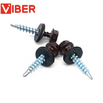 Hex Washer Head Self Drilling Screw With EPDM Washer, RAL Painted