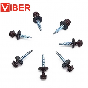 Hex Washer Head Self Drilling Screw With EPDM Washer, RAL Painted