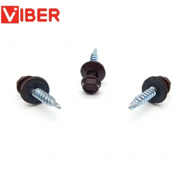 Hex Washer Head Self Drilling Screw With EPDM Washer, RAL Painted