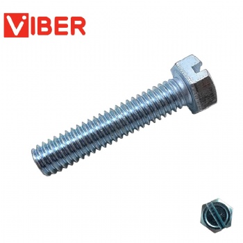 Fully Threaded Slotted Indented Hex Head Bolt