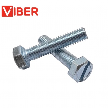 Fully Threaded Slotted Indented Hex Head Bolt